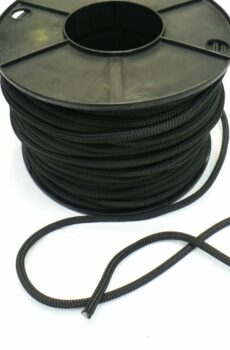 4mm 8-strand braided cotton rope, black