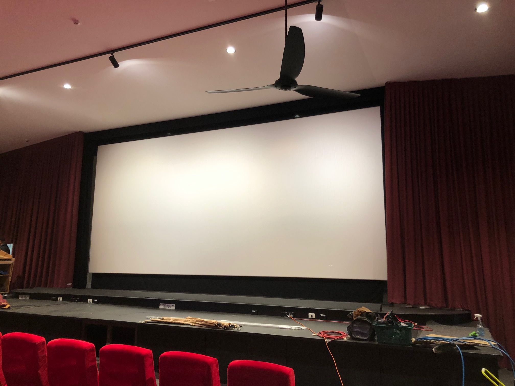 cinema screen installation